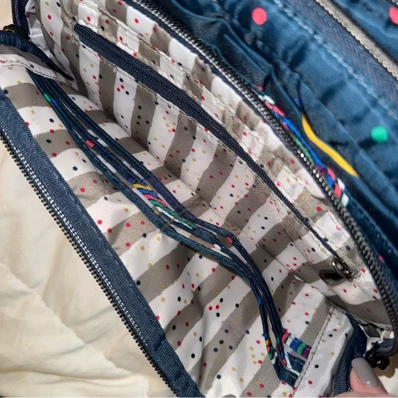 Brand New with Tags Lug Navy Rainbow Dotted Cosmetic Bag - Picture 3 of 11